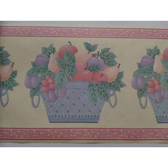 Rosedale Wallcovering Pre-pasted Decorative Wall Border Fruit Basket - 5 yds - Picture 2 of 4